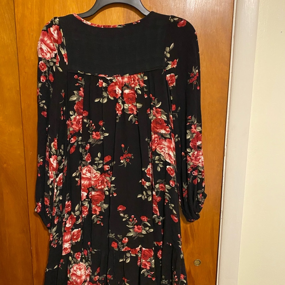 Altar'd State Pink Floral Bishop Sleeve Baby Doll Style Sundress